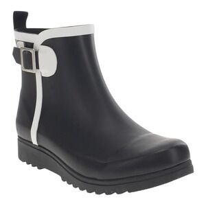 Chooka Atlas Buckle Bootie Black Waterproof Rain Boots Womens Size 8